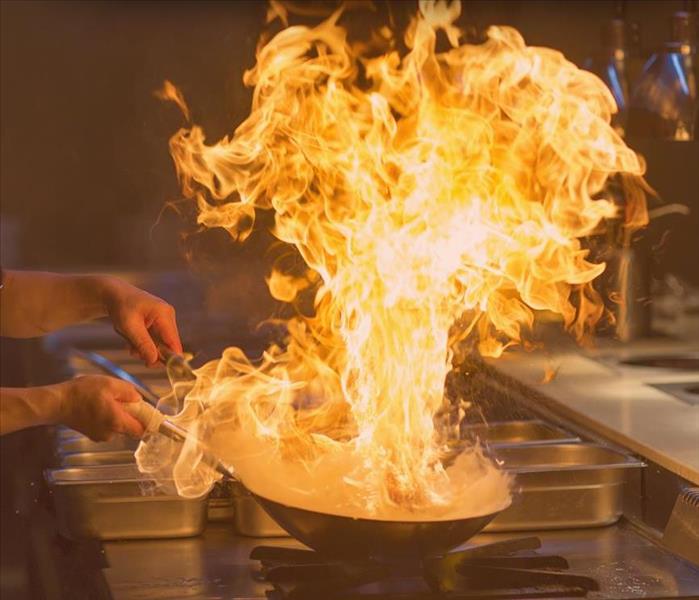 flames while cooking 